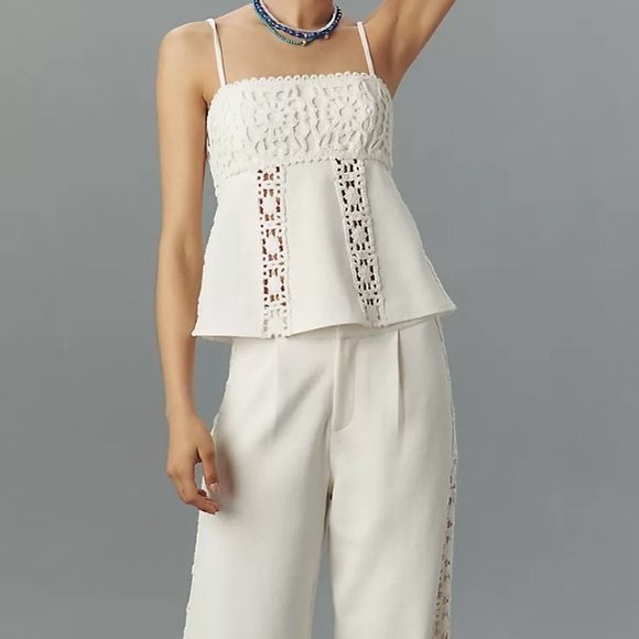 Anthropologie BLITHE Linen Blend Crochet Tank size XL  MSRP $98.00 - Picture 3 of 7